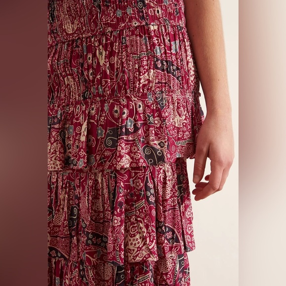 Isabel Marant Etoile / Cencia tiered printed fuschia Midi Skirt 34 XS - Picture 4 of 9